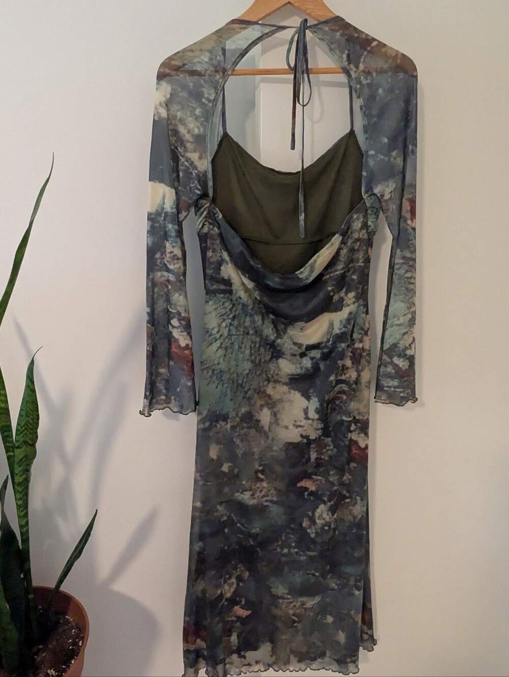 Cider Halter Midi Dress Impressionist Painting Size XL - Picture 5 of 12